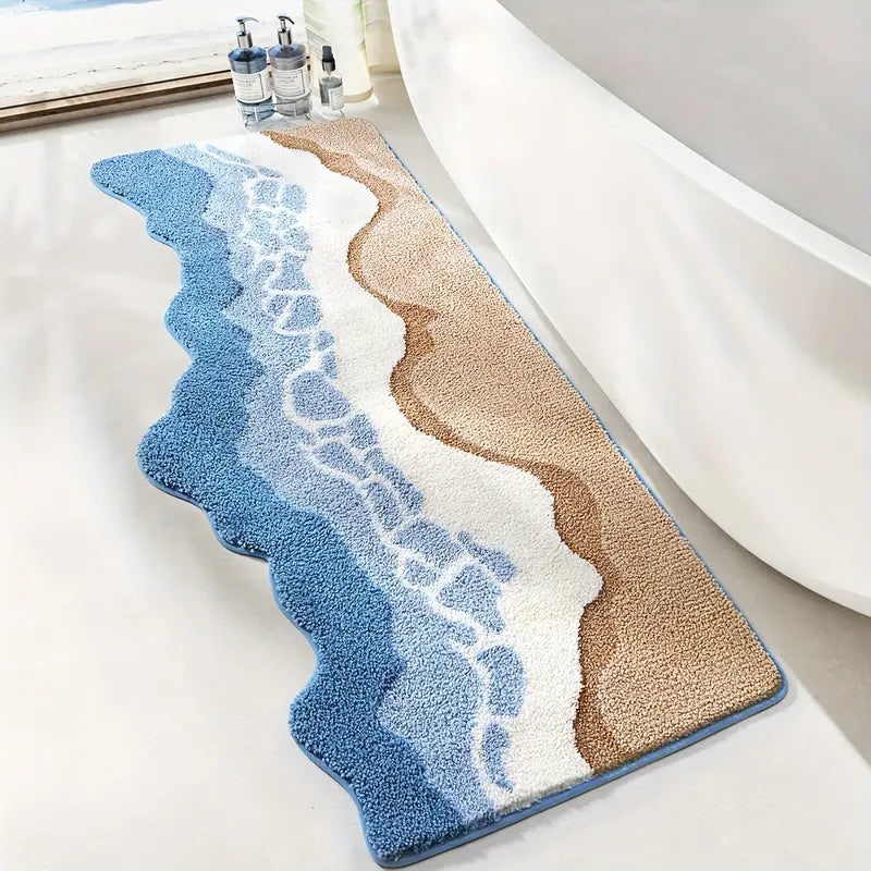 Coastal Comfort Microfiber Bath Rug – Plush Non-Slip Mat for Your Bathroom