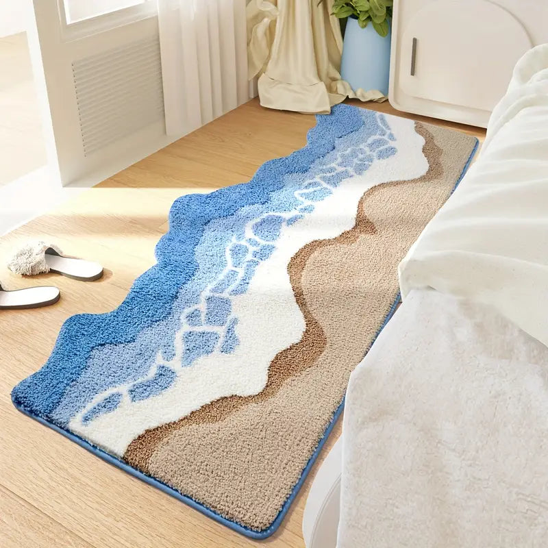 Coastal Comfort Microfiber Bath Rug – Plush Non-Slip Mat for Your Bathroom