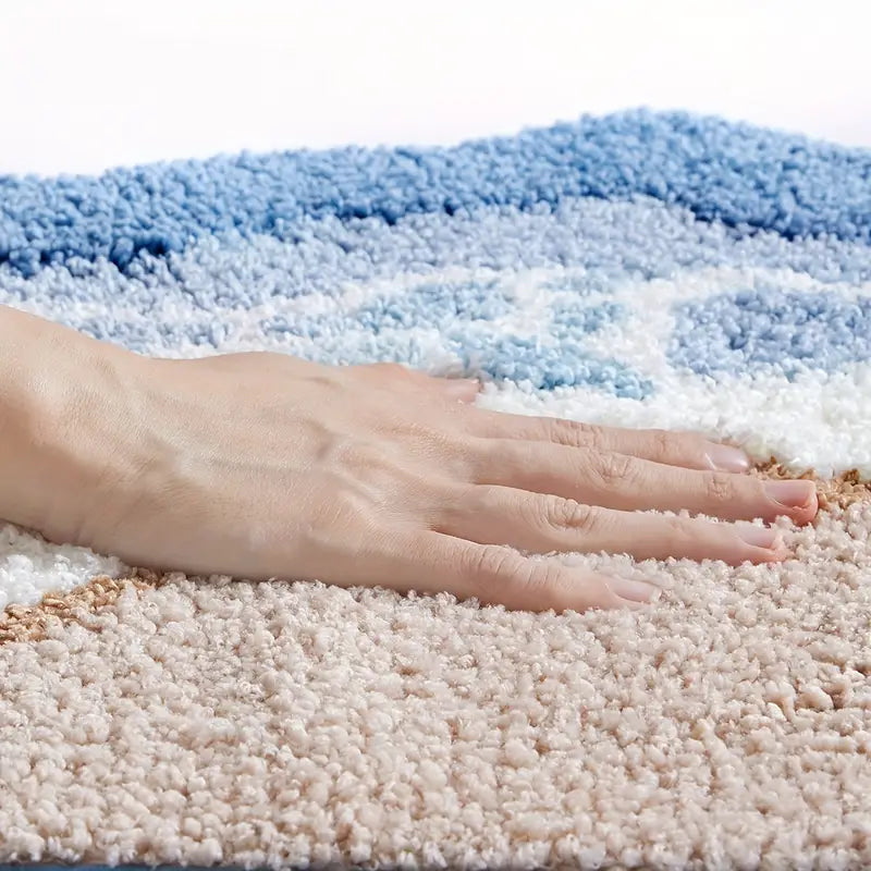 Coastal Comfort Microfiber Bath Rug – Plush Non-Slip Mat for Your Bathroom