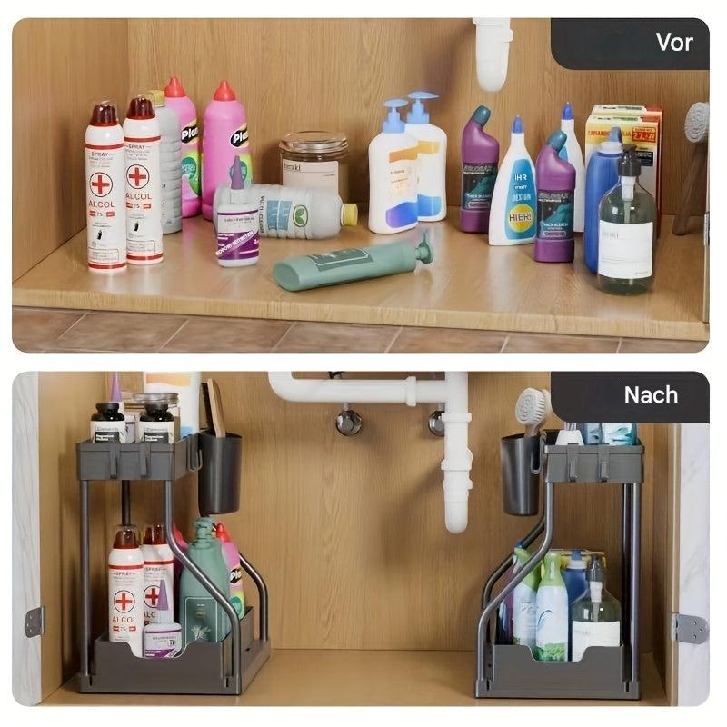 Space-Saving Drawer Organizer for Kitchen and Bathroom