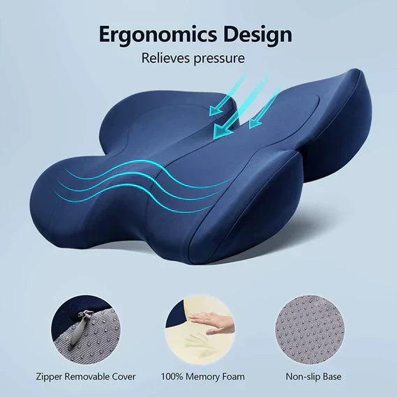 ComfortWave U-Shaped Memory Foam Seat Cushion for Back Relief