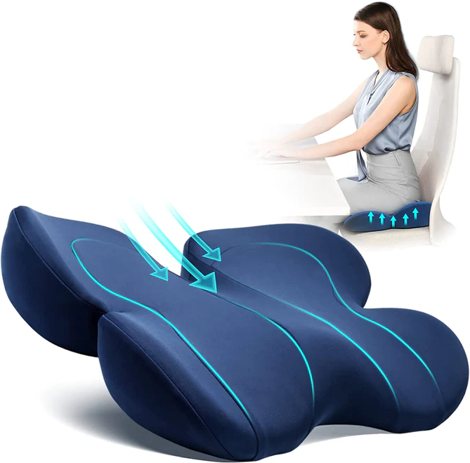 ComfortWave U-Shaped Memory Foam Seat Cushion for Back Relief