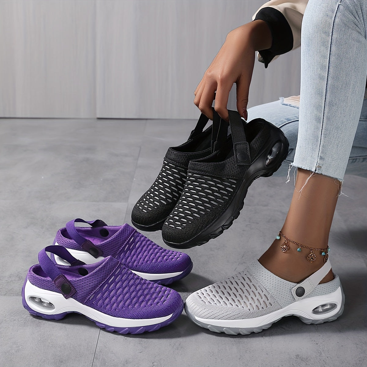 Women's Orthopedic Mesh Clogs | Air Cushion Comfort | Non-Slip Slippers