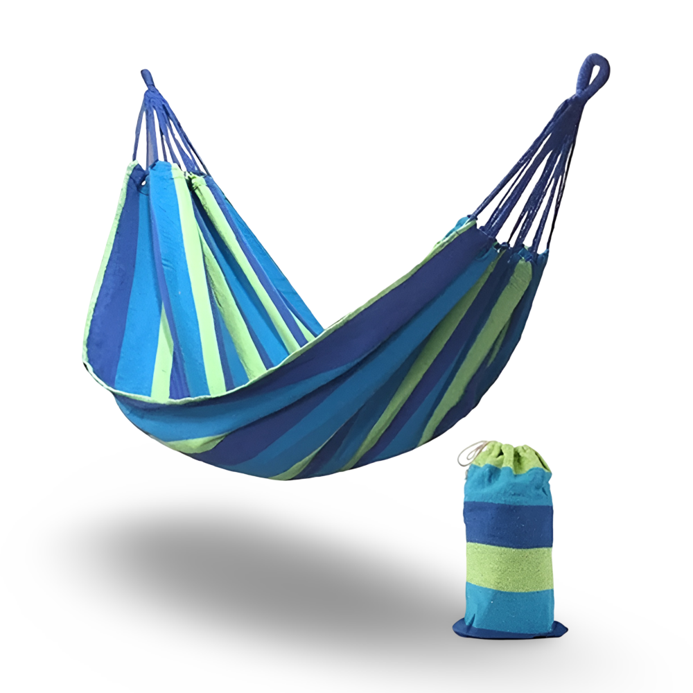 Breathable Cotton Camping Hammock with Ropes and Carry Bag