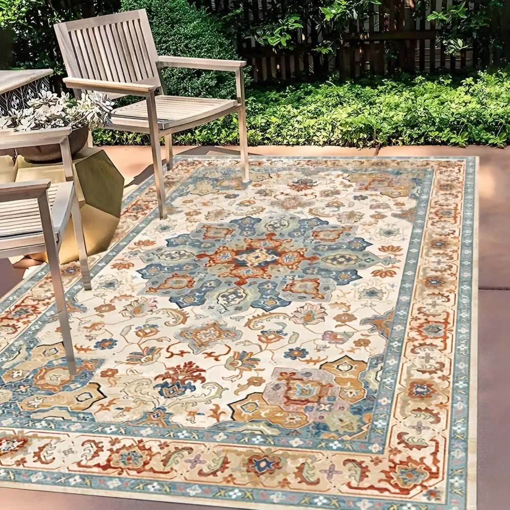 Nordic Style Outdoor Rug with Non-Slip PVC Backing
