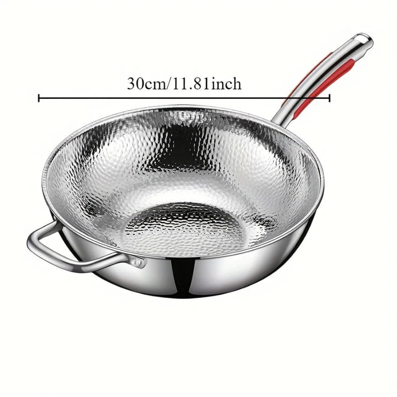 Titanium Chef's Wok with Curved Base for Induction Cooking
