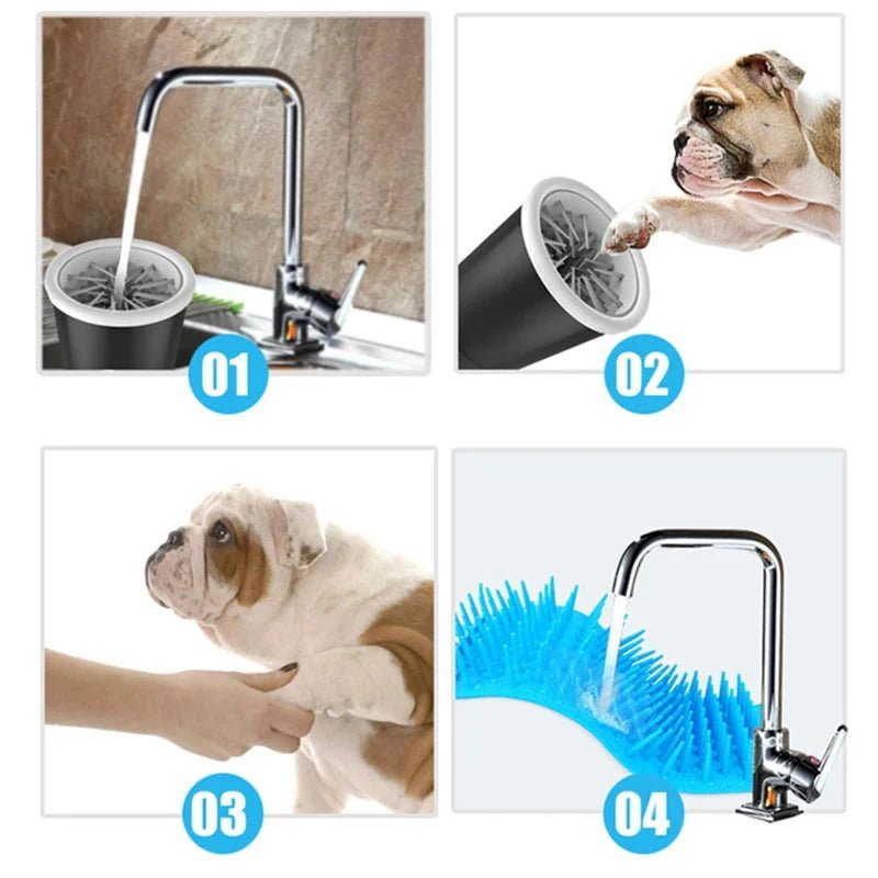 Pet Paw Hygiene System with Soft Cleaning Bristles