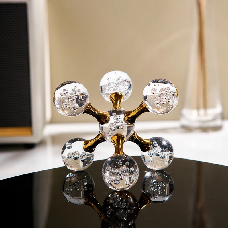 Starlight Glass & Metal Paperweight – Elegant Desk Accent