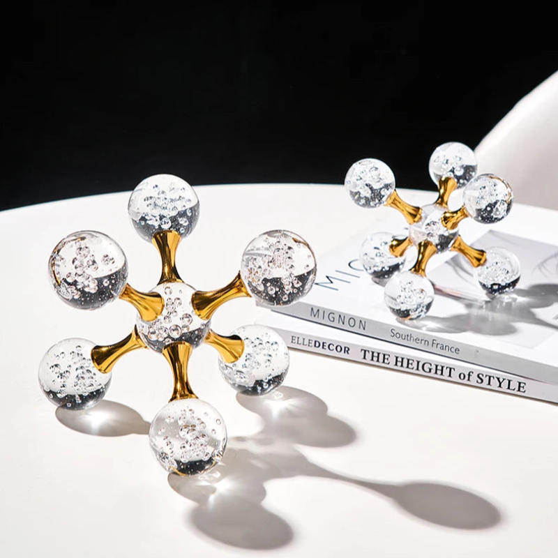 Starlight Glass & Metal Paperweight – Elegant Desk Accent