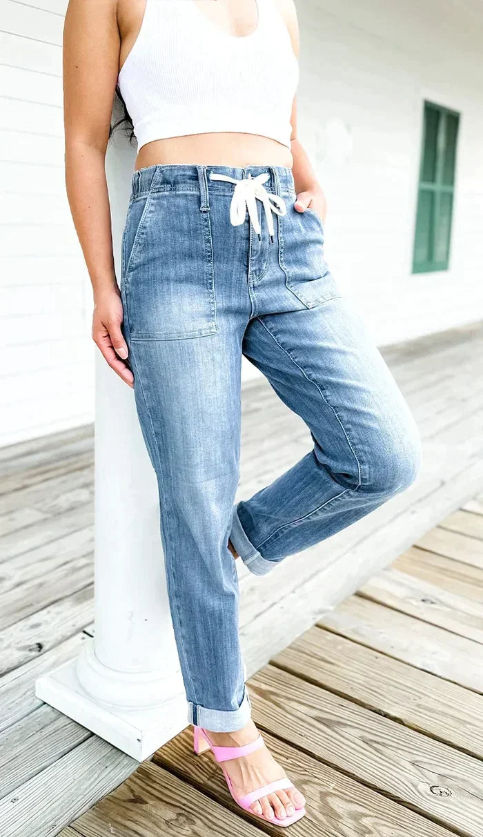 Stretchy Denim Joggers for Comfort and Style