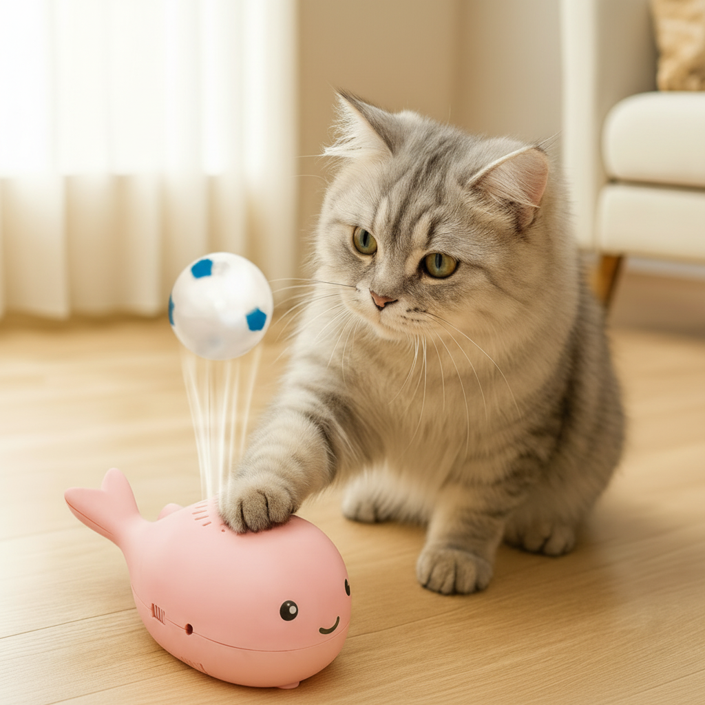 WhiskerWave - Interactive Floating Cat Ball for Endless Fun