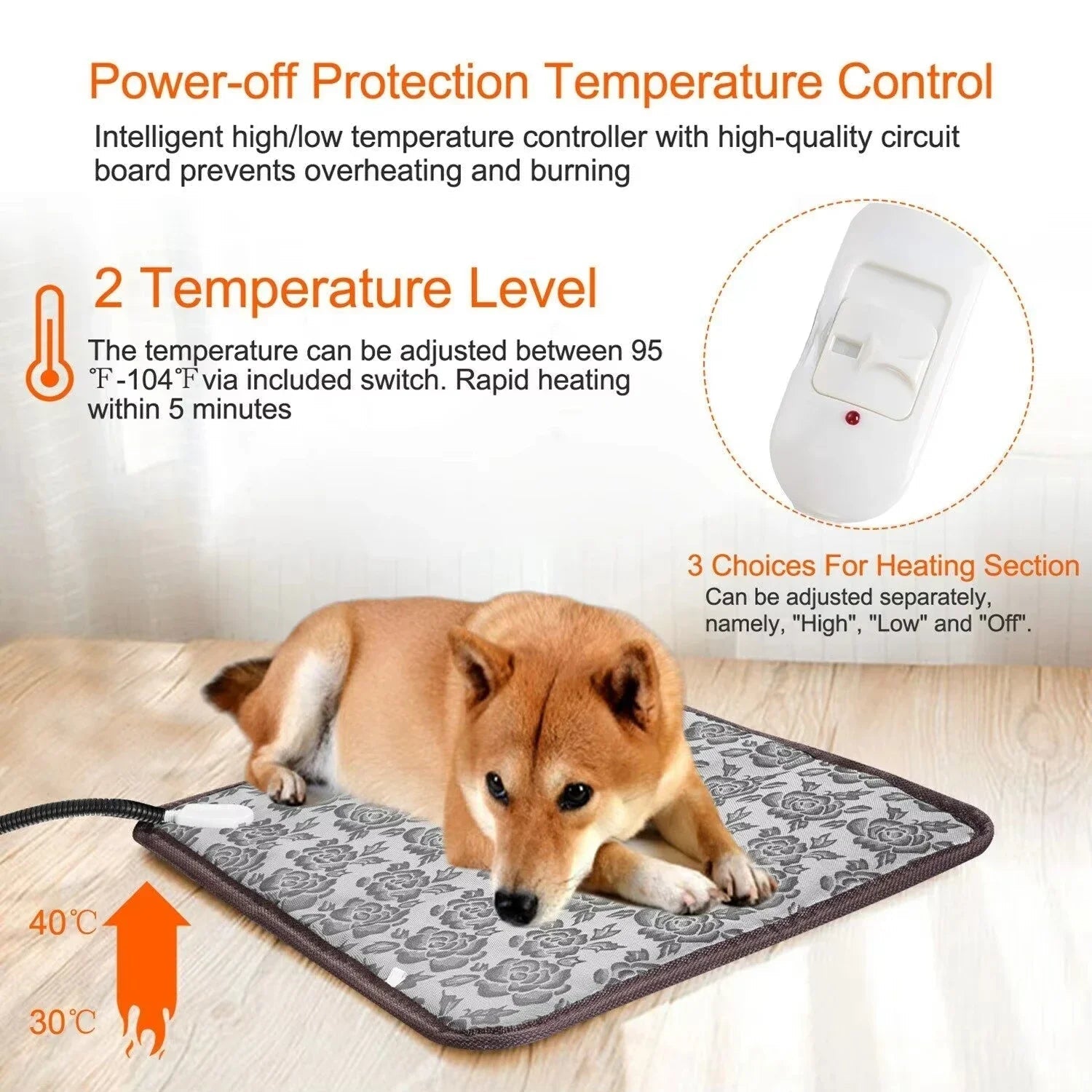 CozyPaws - Heated Pet Pad with Waterproof Shield for Ultimate Comfort