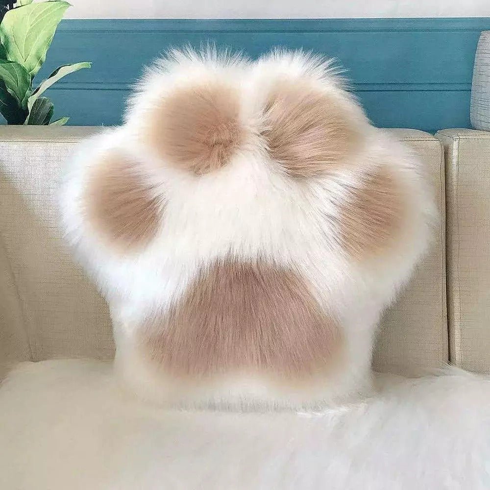 Charming Paw-Shaped Plush Cushion for Cozy Living Spaces