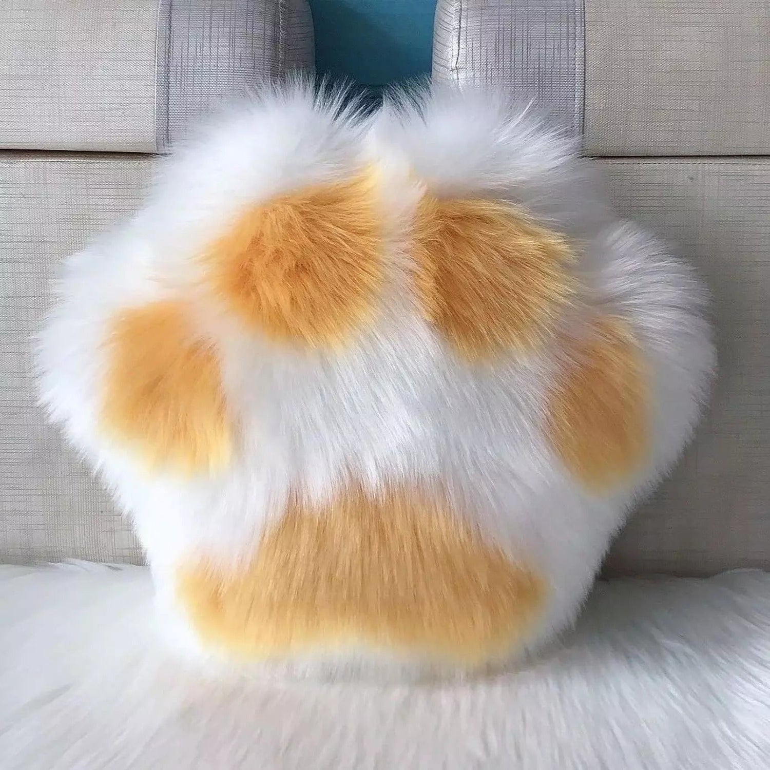 Charming Paw-Shaped Plush Cushion for Cozy Living Spaces