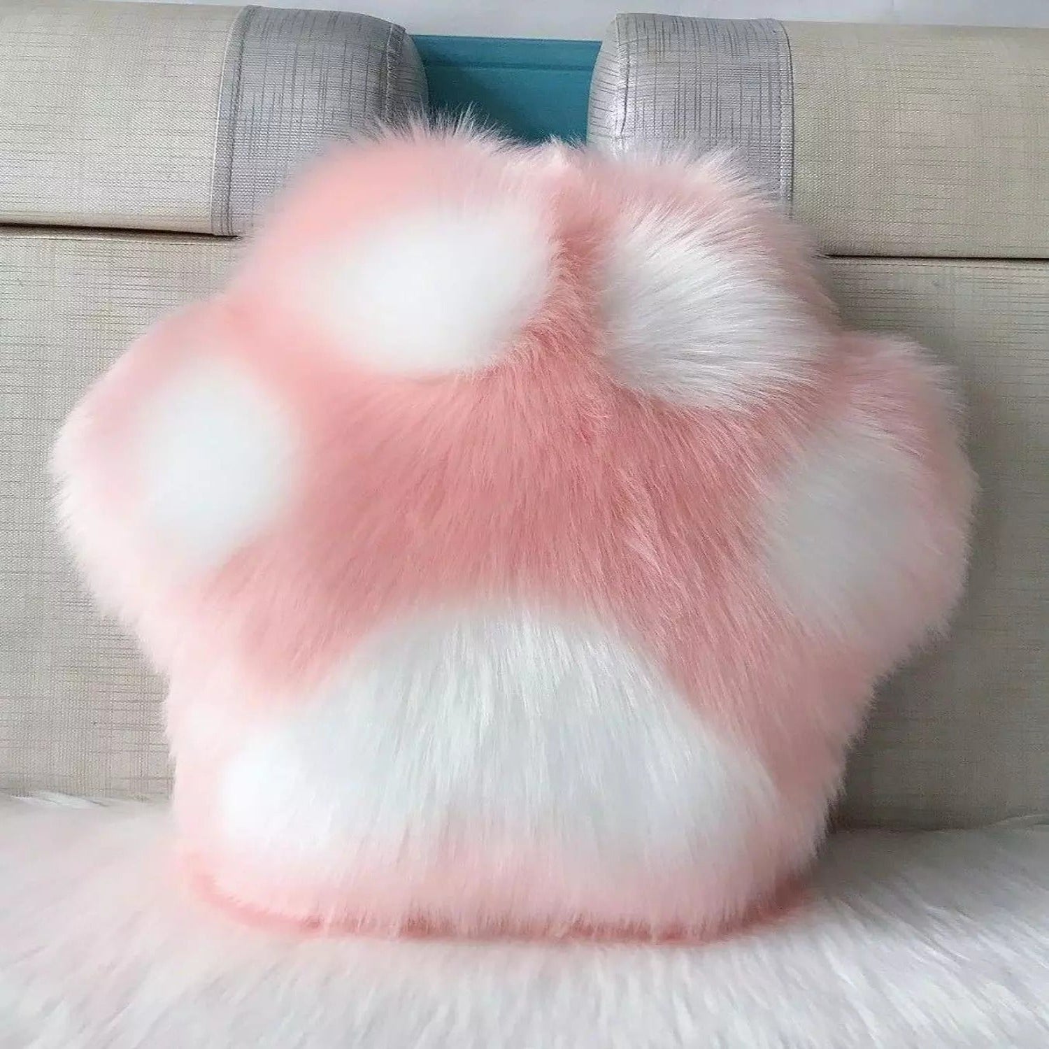 Charming Paw-Shaped Plush Cushion for Cozy Living Spaces
