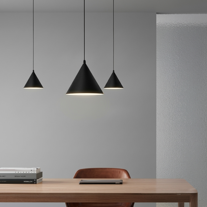 Sleek Black Metal Hanging Light Fixture with E27 Socket