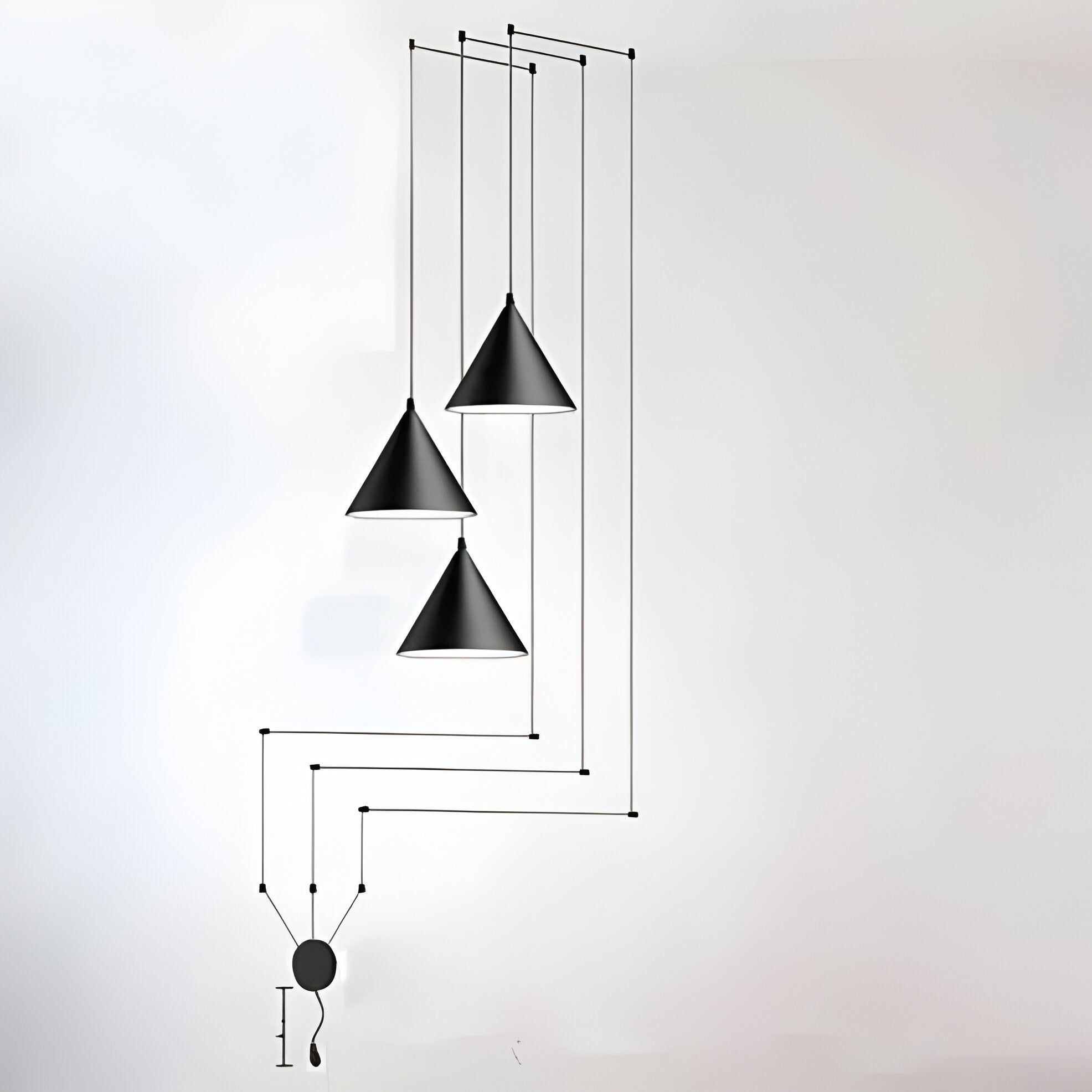 Sleek Black Metal Hanging Light Fixture with E27 Socket