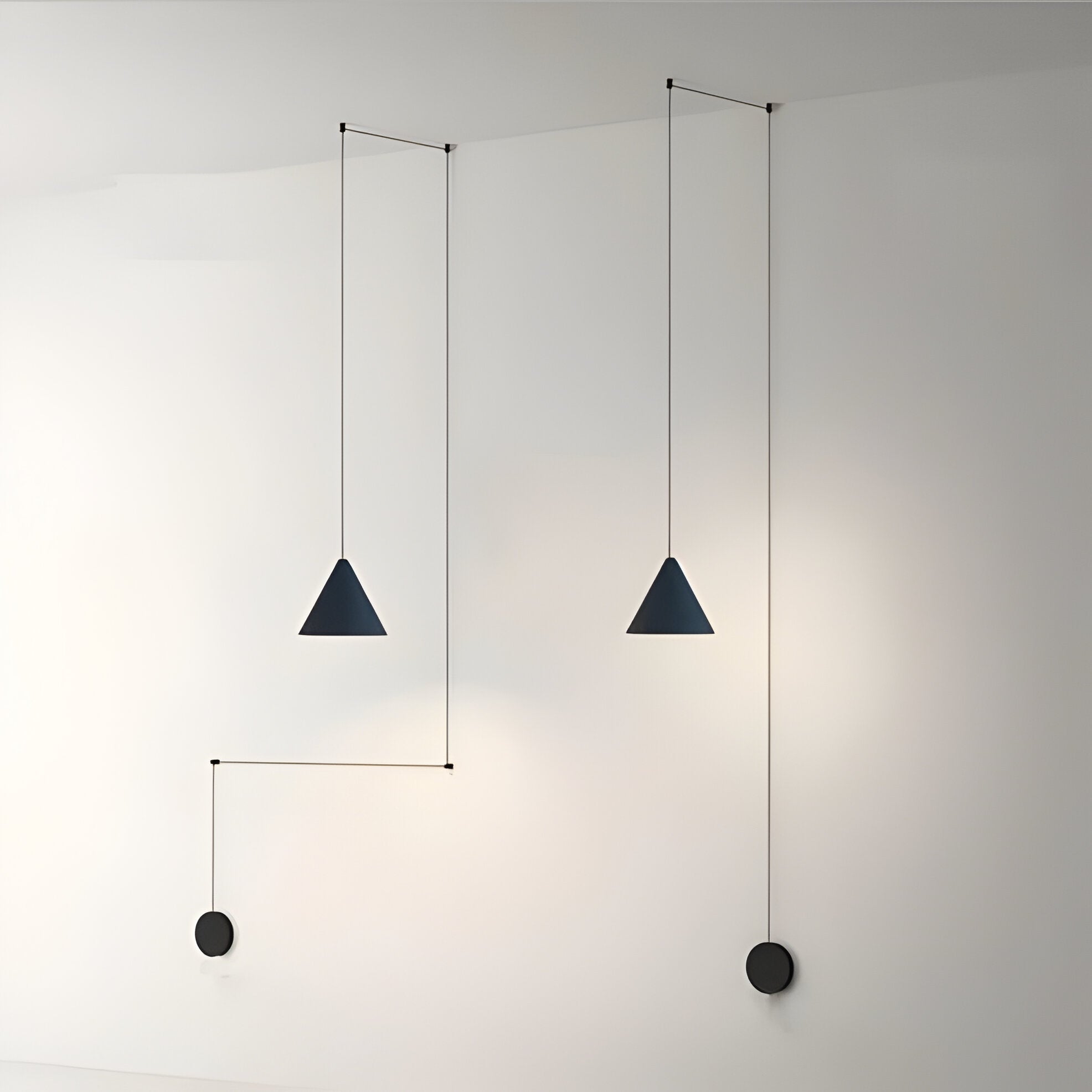 Sleek Black Metal Hanging Light Fixture with E27 Socket