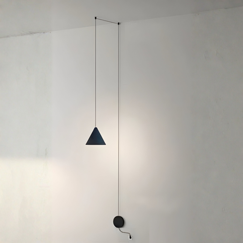 Sleek Black Metal Hanging Light Fixture with E27 Socket