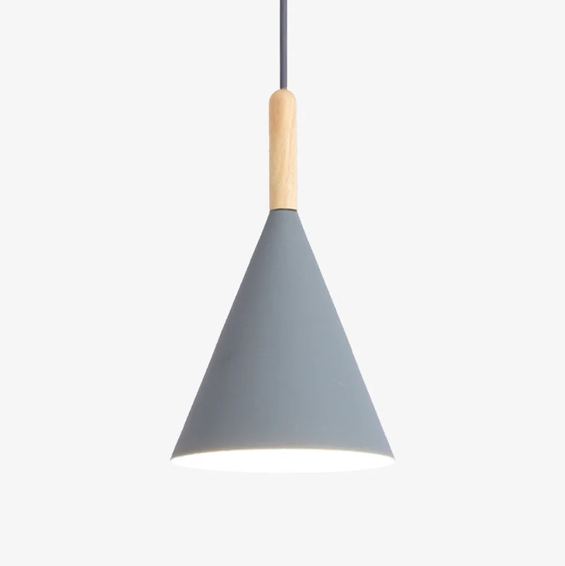 Elegant Hardwired Pendant Light with Wooden Touch for Kitchens