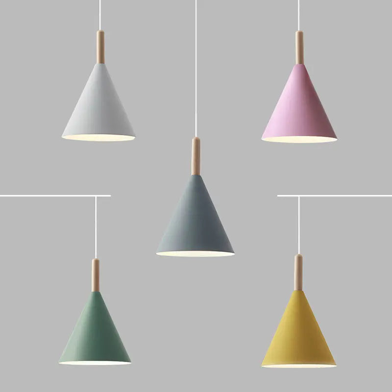 Elegant Hardwired Pendant Light with Wooden Touch for Kitchens