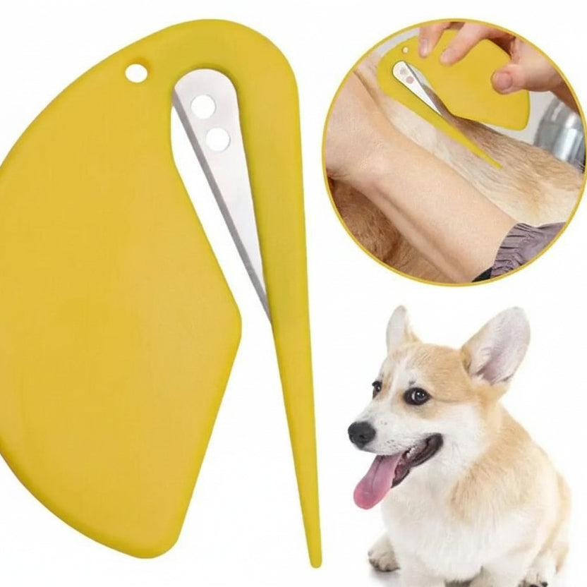 SleekPaws - Gentle Dog Grooming Brush with Safe Steel Blades