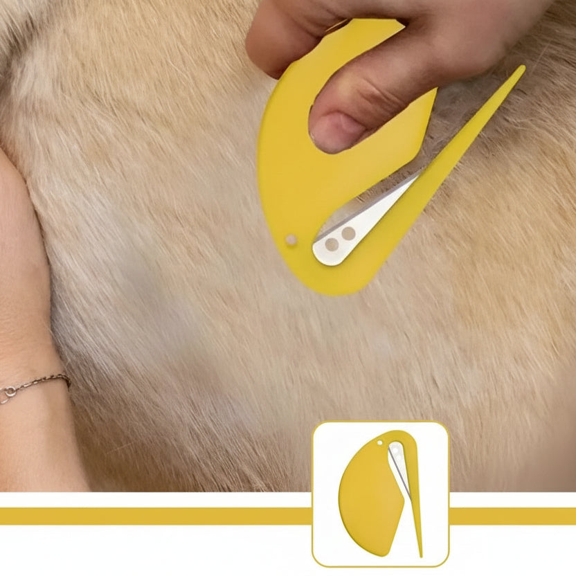 SleekPaws - Gentle Dog Grooming Brush with Safe Steel Blades