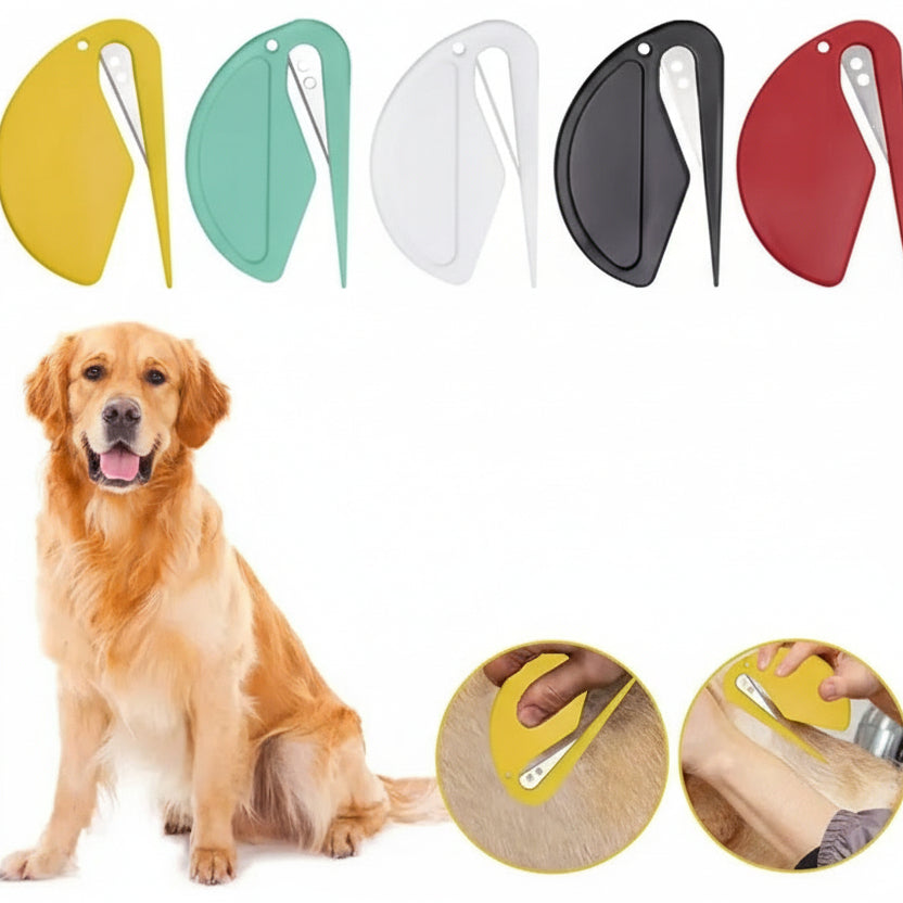 SleekPaws - Gentle Dog Grooming Brush with Safe Steel Blades
