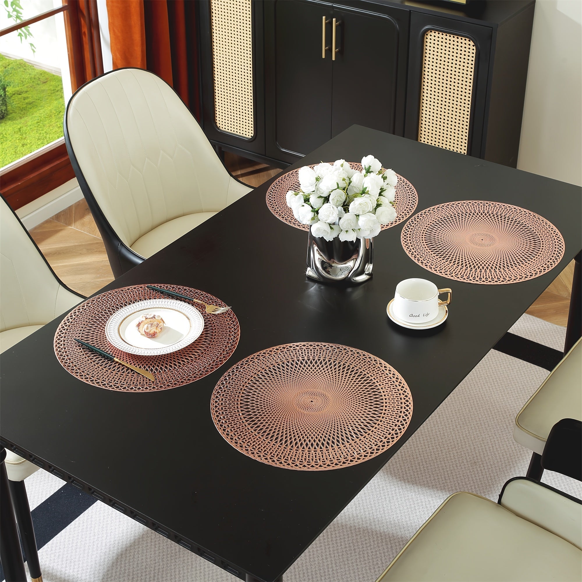 Elegant Round Table Protectors with Geometric Design – Set of 6 or 8