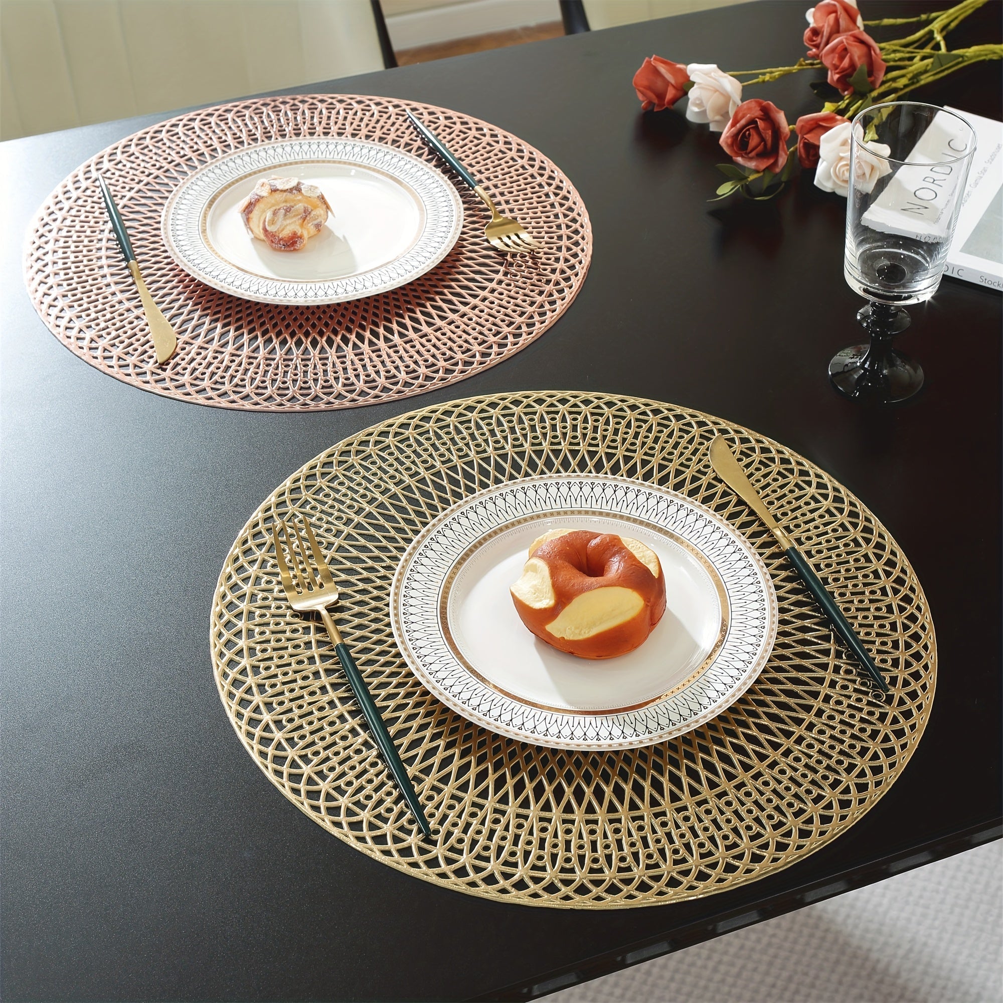Elegant Round Table Protectors with Geometric Design – Set of 6 or 8