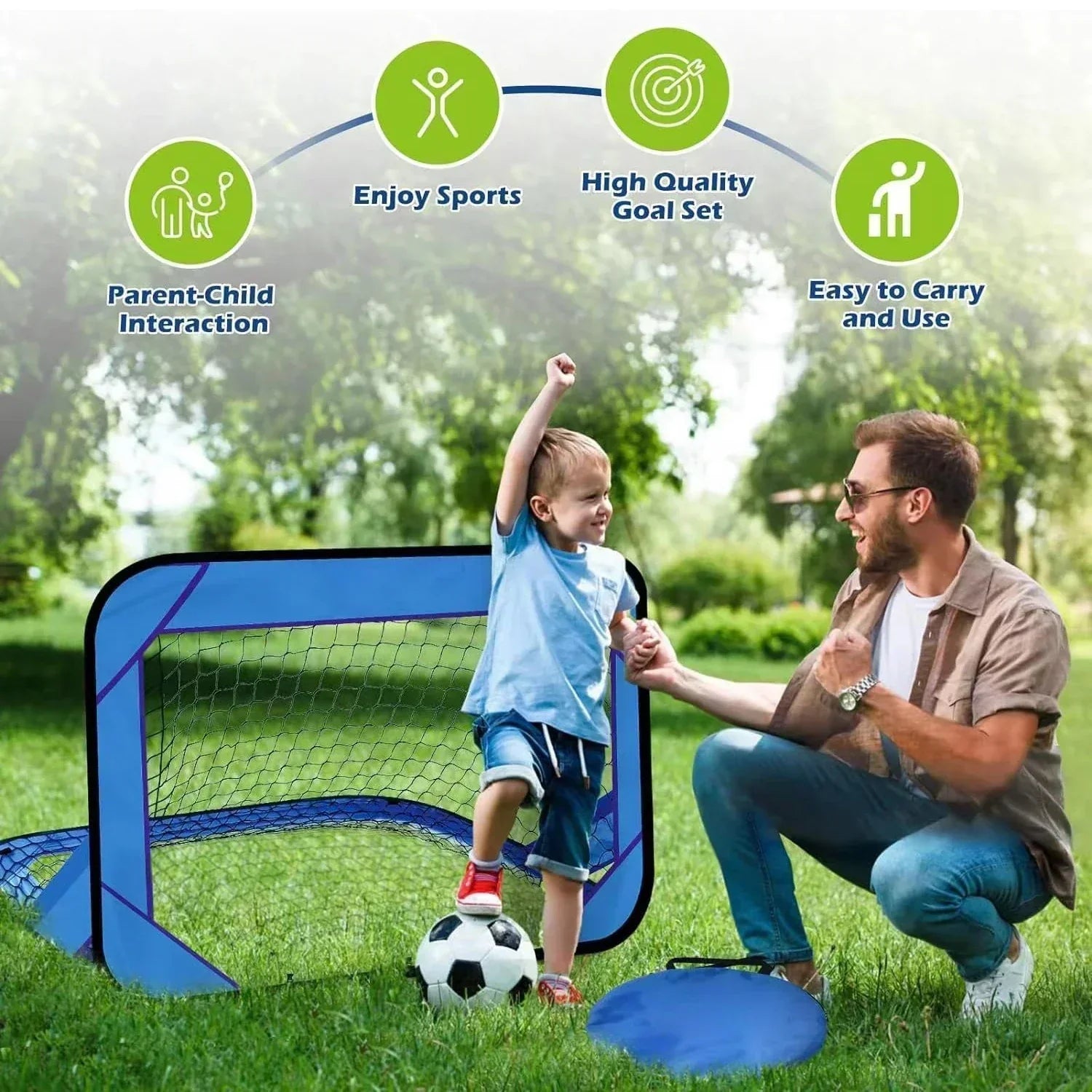 ActivePlay Portable Soccer Goal for Kids - Foldable Design