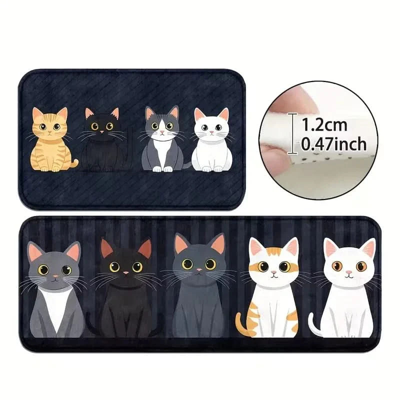 Cozy Kitchen Mat with Cat Stripe Design for Playful Spaces