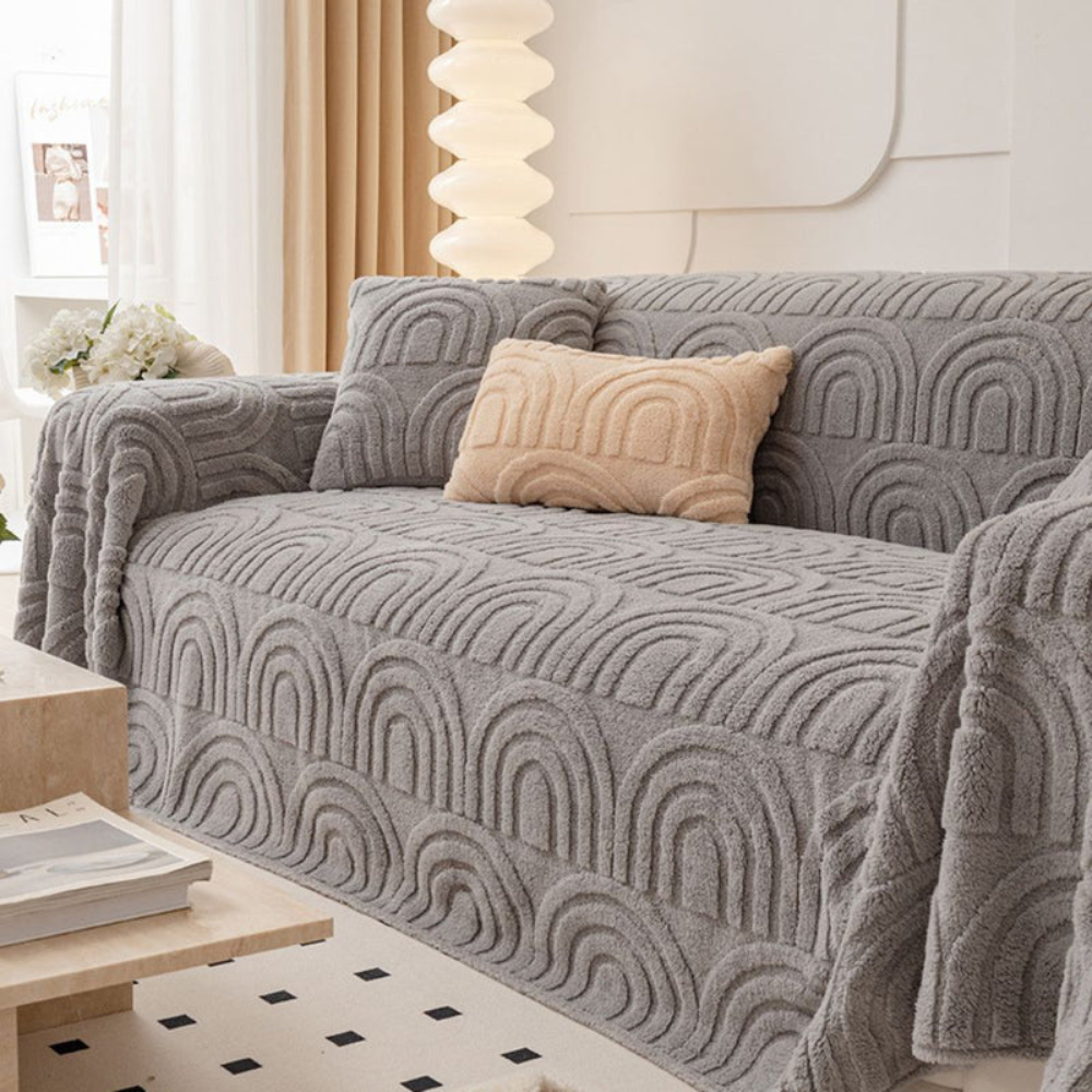 Elegant Non-Slip Sofa Protector in Soft Jacquard Fabric