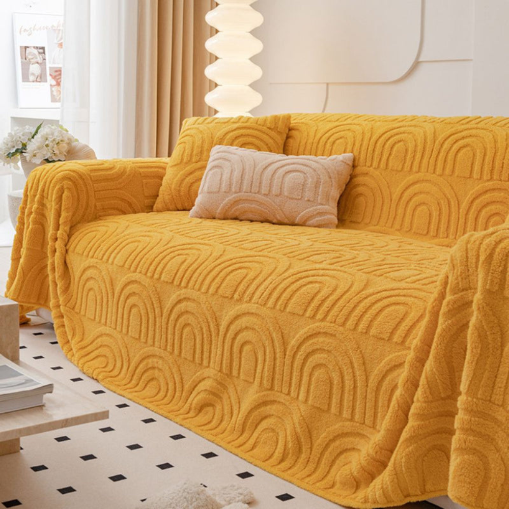 Elegant Non-Slip Sofa Protector in Soft Jacquard Fabric