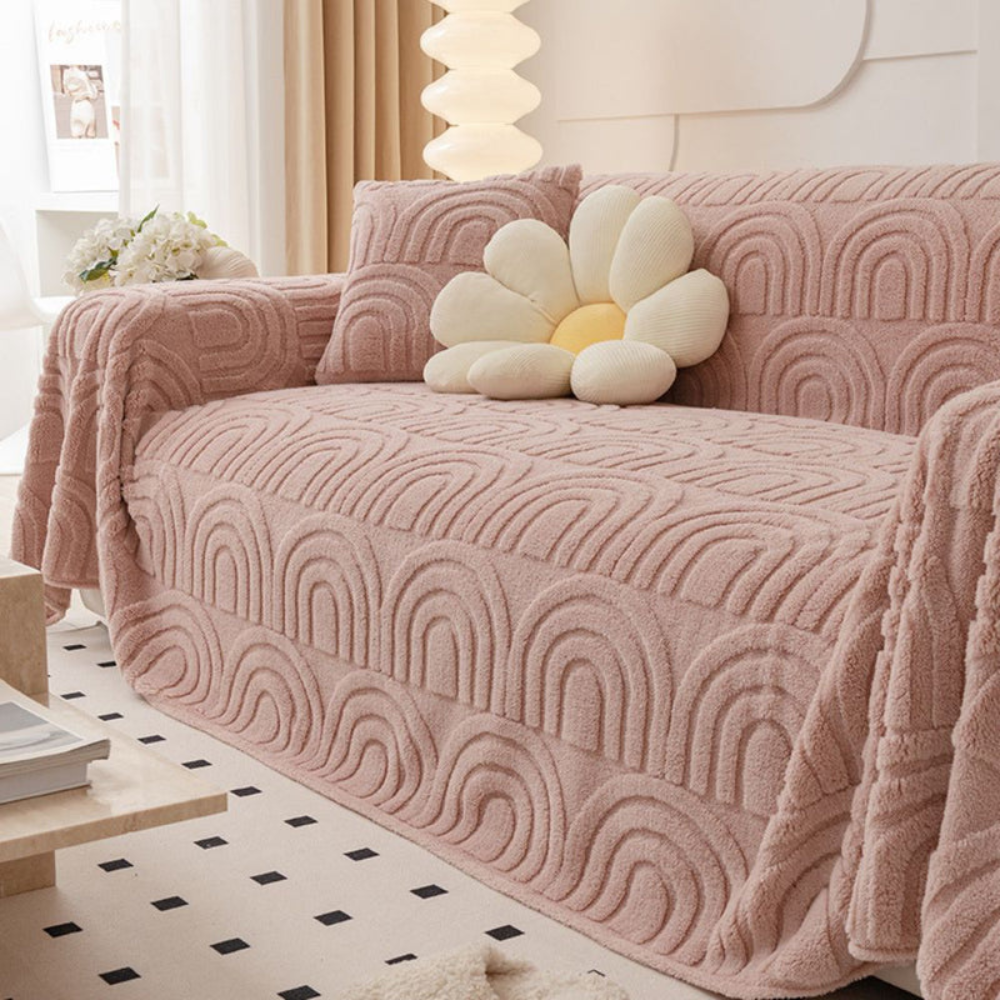 Elegant Non-Slip Sofa Protector in Soft Jacquard Fabric