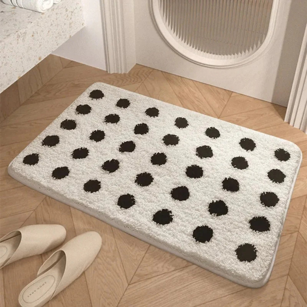 Ultra-Soft Non-Slip Bath Mat with Fun Polka Dots