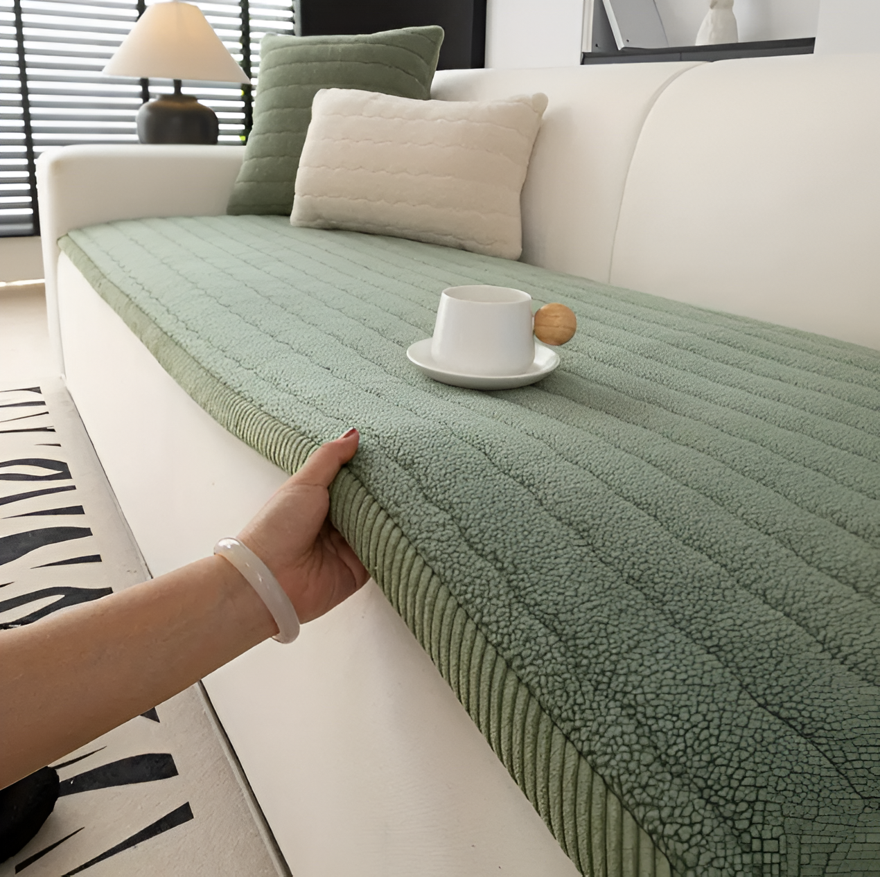 CozyGuard Non-Slip Sofa Protector – Stylish & Washable