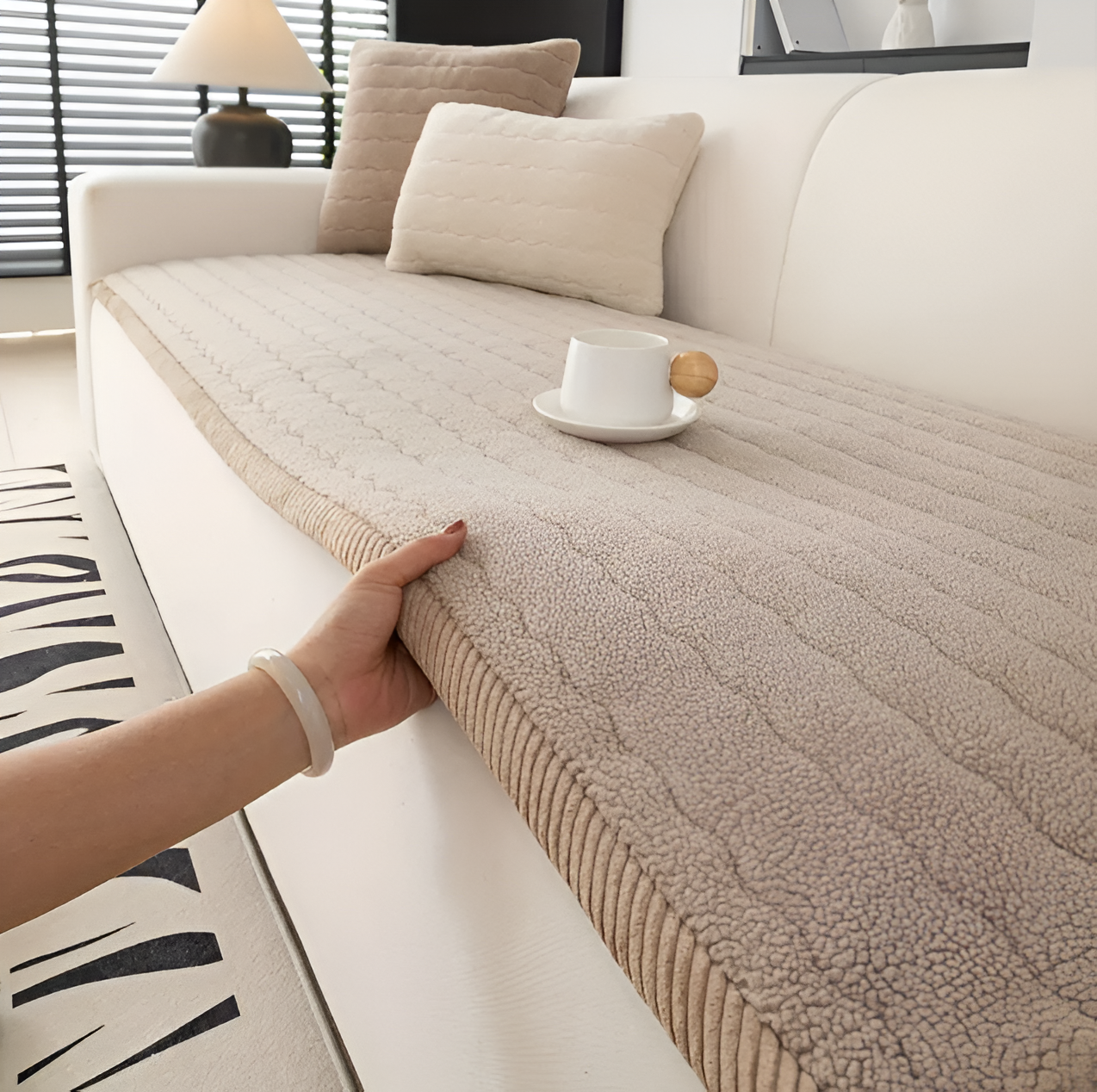 CozyGuard Non-Slip Sofa Protector – Stylish & Washable