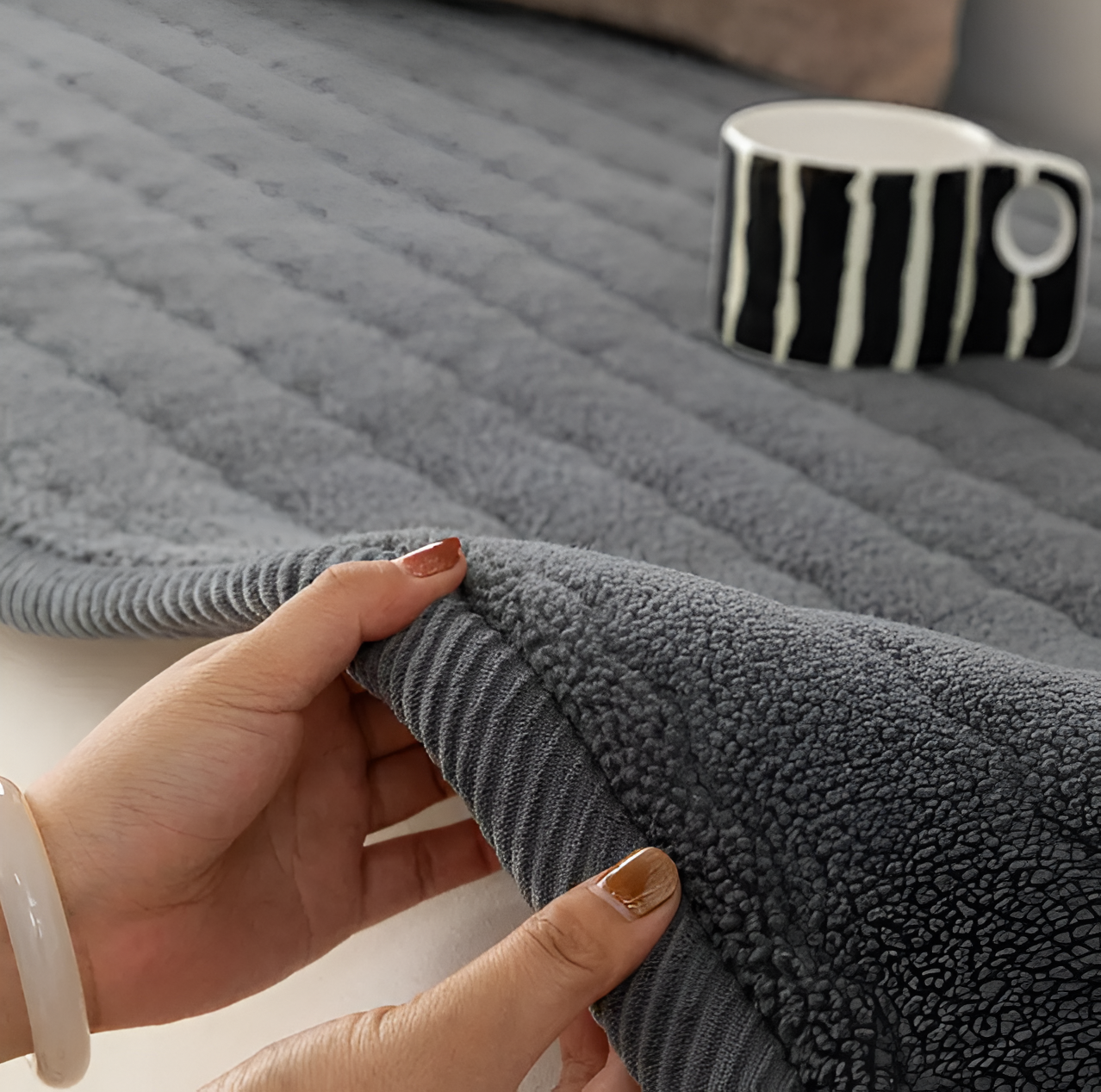 CozyGuard Non-Slip Sofa Protector – Stylish & Washable