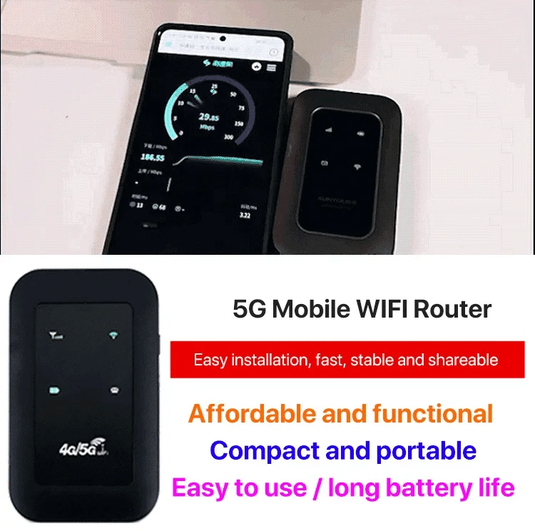 Compact 5G Mobile Wi-Fi Hub for Fast Internet on the Go