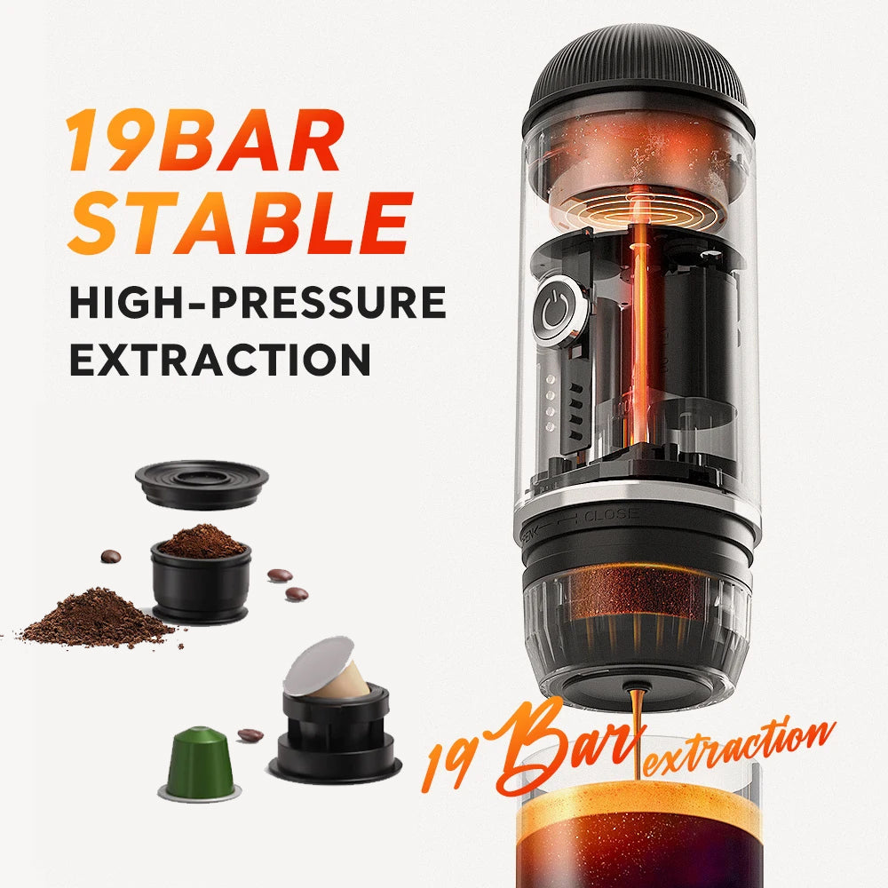 Travel-Ready Espresso Brewer with USB-C Charging & Self-Heating