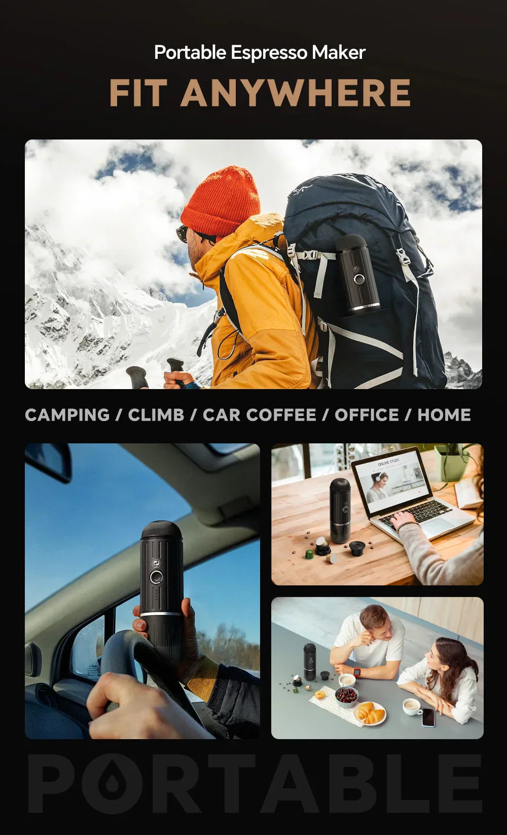 Travel-Ready Espresso Brewer with USB-C Charging & Self-Heating