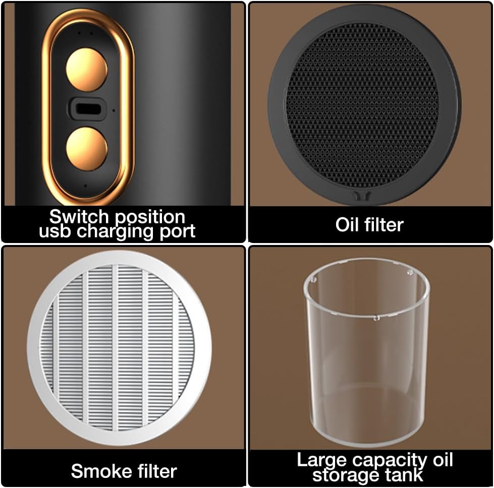 Compact Rechargeable Kitchen Air Purifier for Smoke & Odors