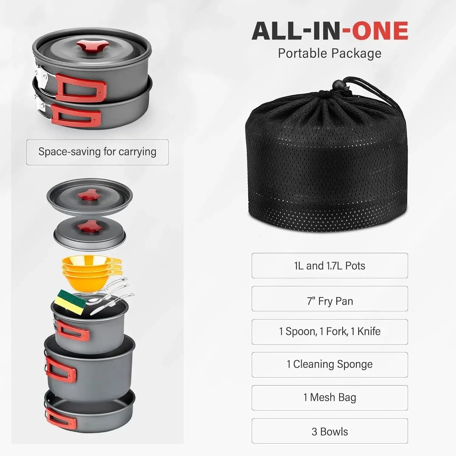 Compact Outdoor Cooking Set for Daily Adventures