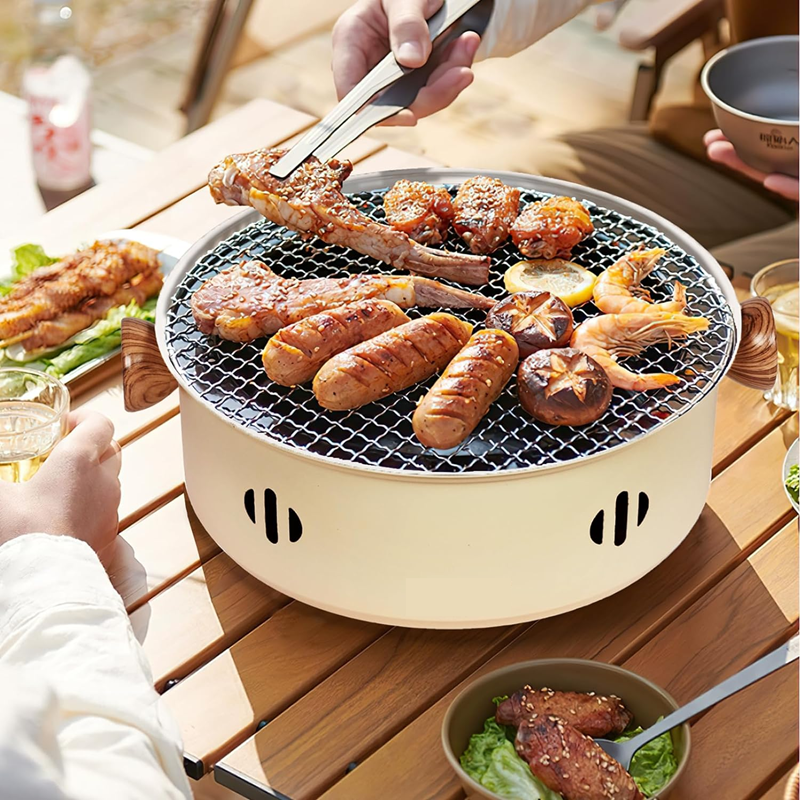 Compact Stainless Steel Outdoor Charcoal Grill for Easy Cooking