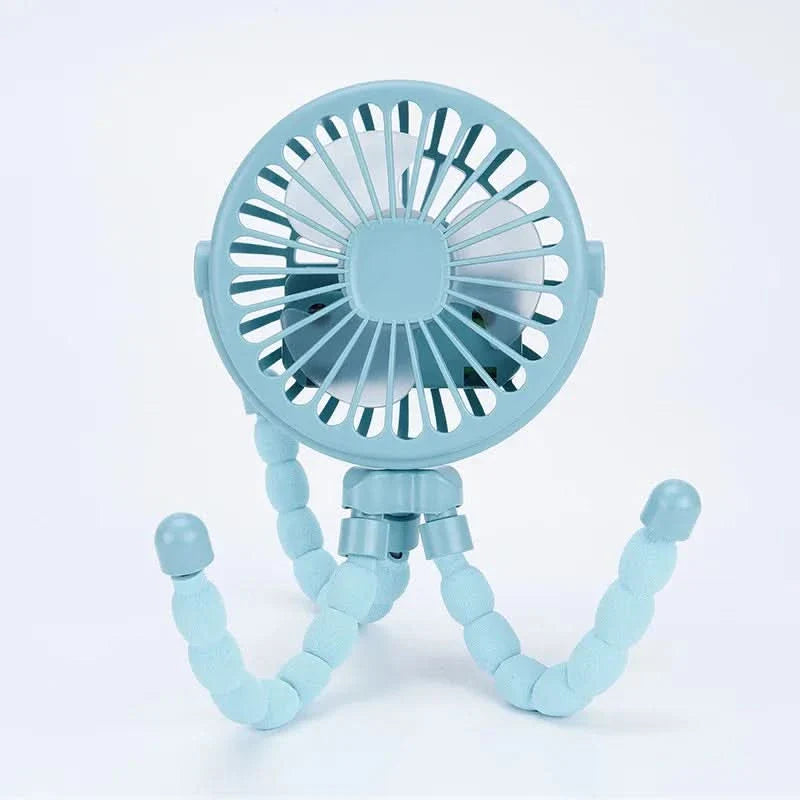 Portable USB Rechargeable Fan with 3-Speed Airflow for Strollers