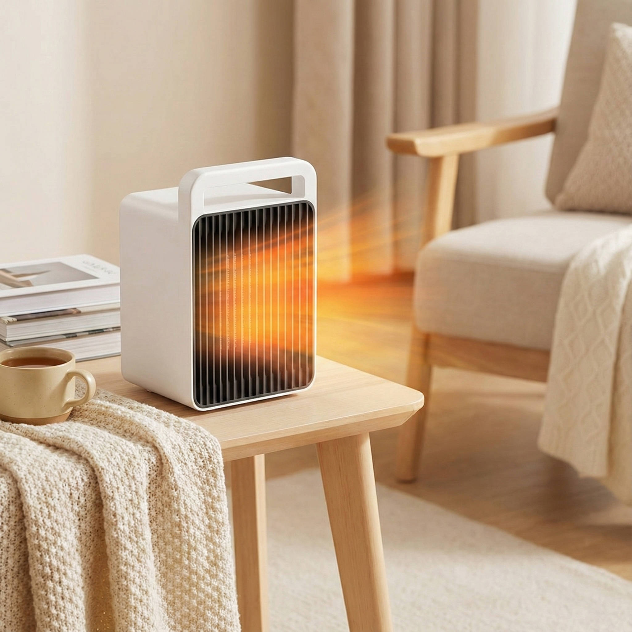 Compact 600W Ceramic Heater with Fast Heating & Safety Features
