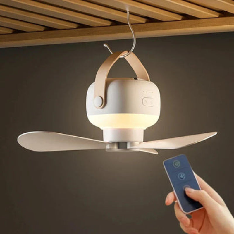 Rechargeable Fan with Remote, LED Light & Adjustable Positioning