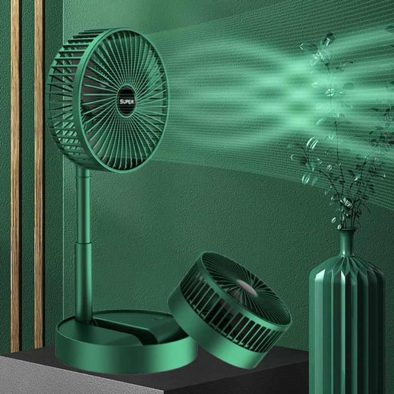 Compact Rechargeable Fan with Adjustable Speed and Rotation