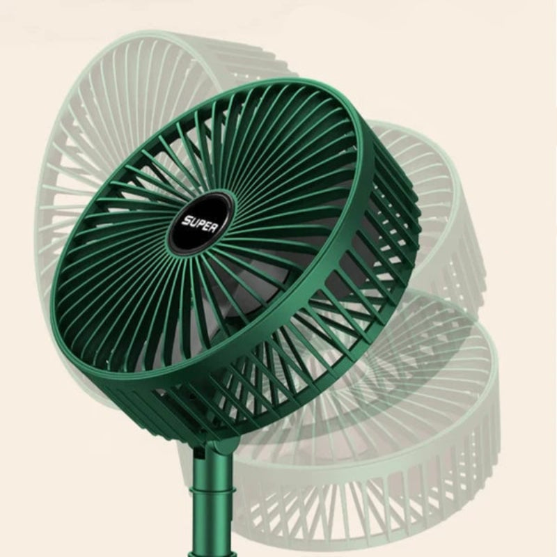Compact Rechargeable Fan with Adjustable Speed and Rotation